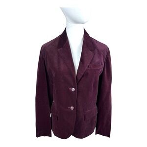 Prestige‎ of Boston size 8 cranberry velveteen button closure, vintage blazer